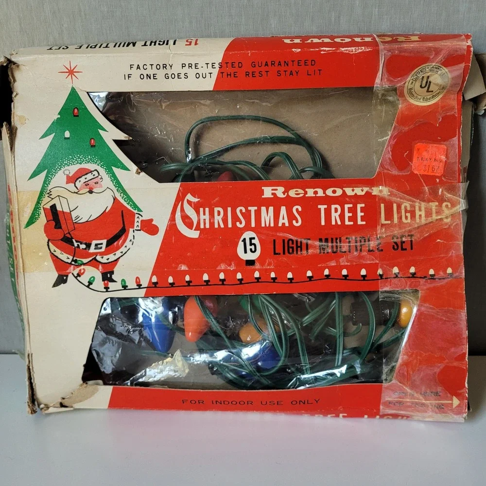 Renown Christmas Trim Tree Lights Set C9 1/4 Multi Color Vintage Holiday Decor